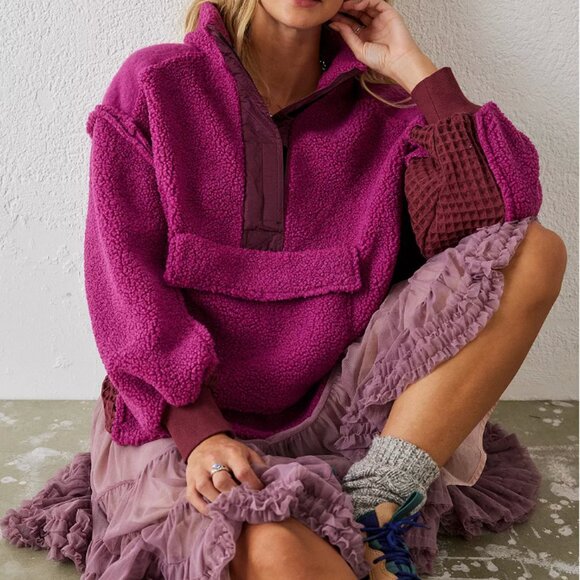 BDG Kas Sherpa Mock Neck Fleece - Picture 1 of 14